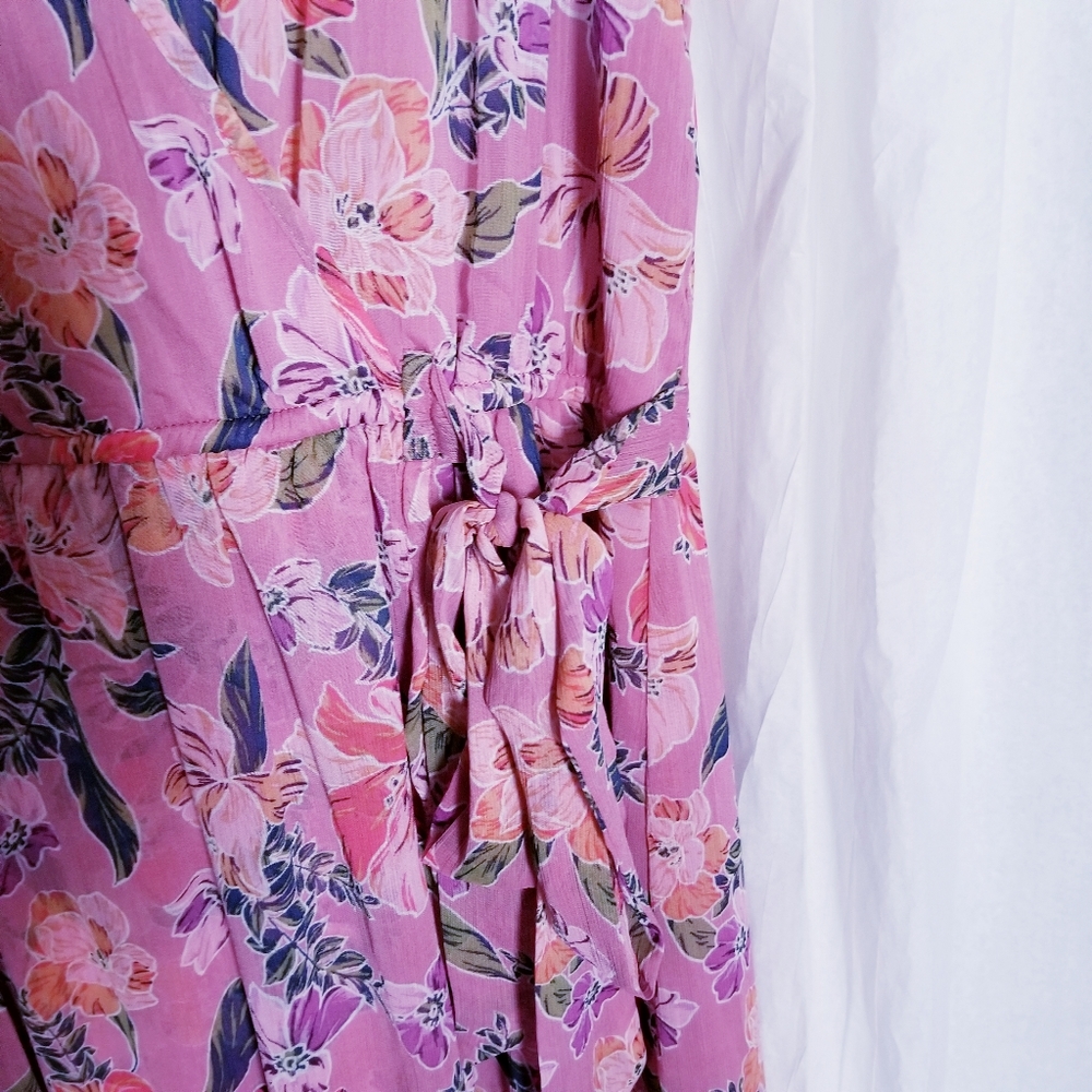 Women's Maxella Floral Sleeveless Wrap Maxi Dress Sz L New - Picture 4 of 7